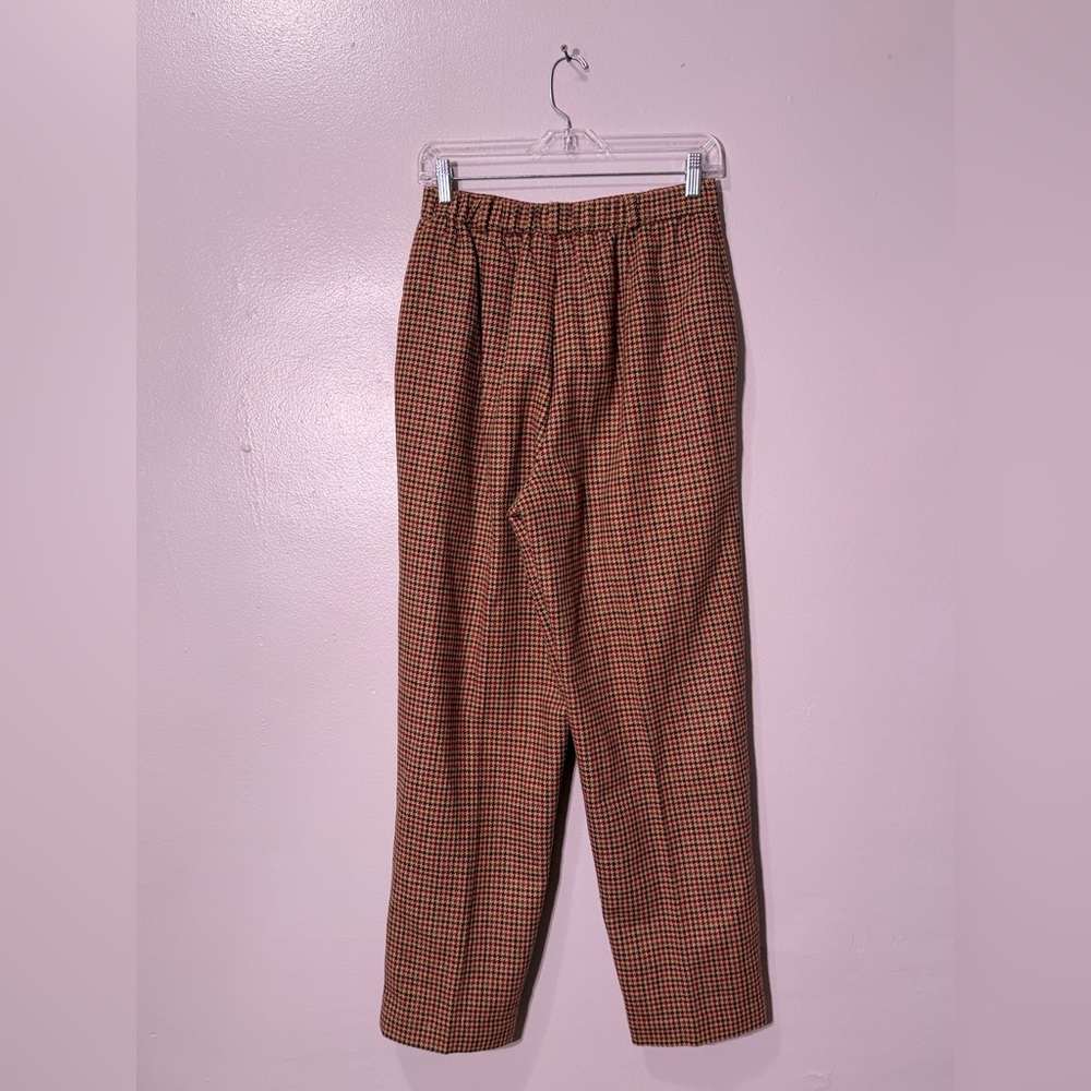 Koret of California 80s/90s Pants, Tartan Wool Mixed Checks, Vintage High Waist - Picture 3 of 9